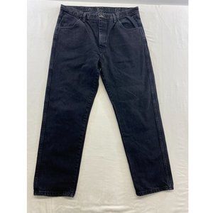 Rustlers Men's Black Jeans Size 38/30 Cotton Tapered High Rise Jeans